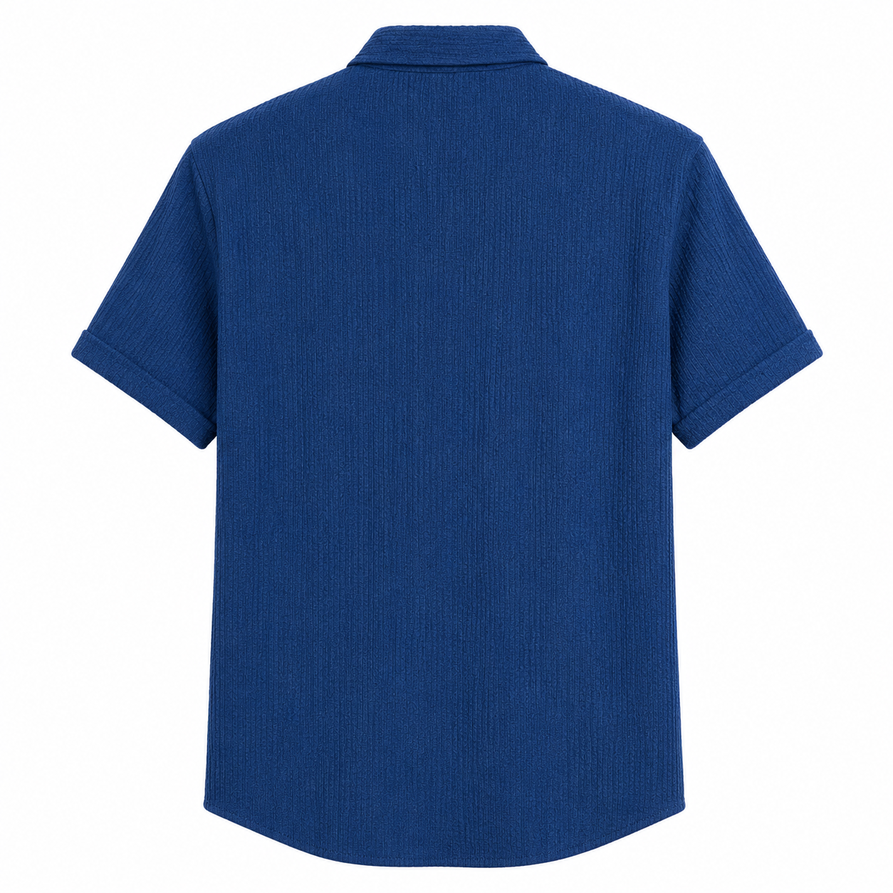 Textured Blue Short Sleeve Shirt