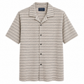 Striped Knit Camp Collar Resort Shirt