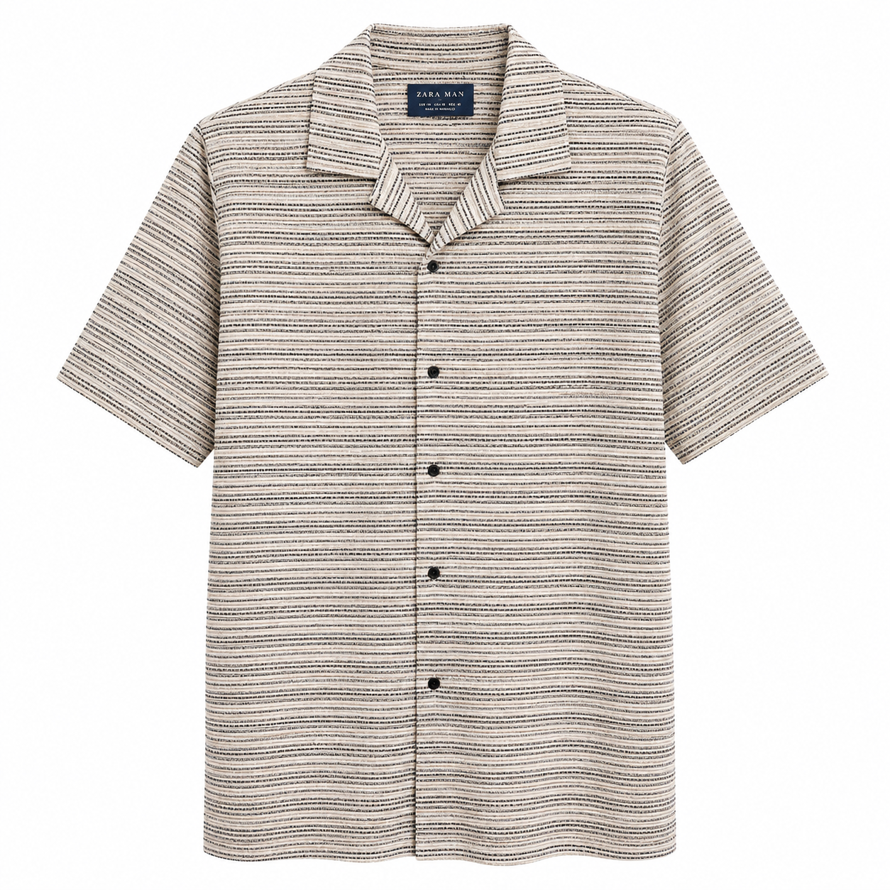 Striped Knit Camp Collar Resort Shirt