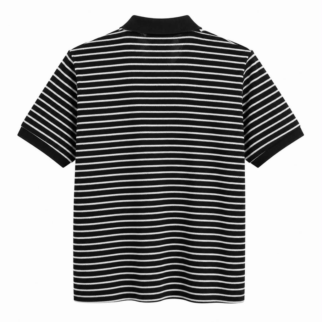 Monochrome Stripe Knit Polo