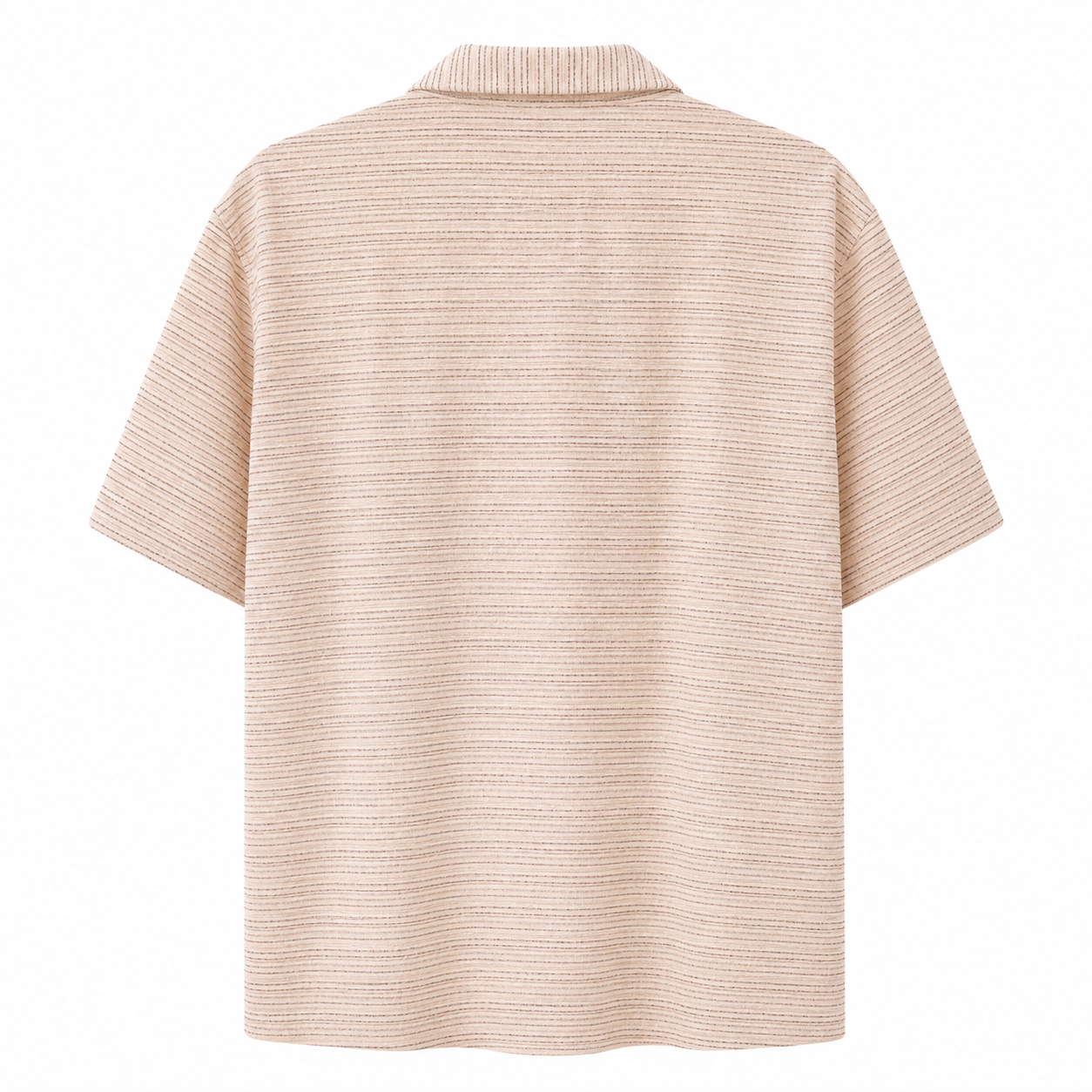 Textured Cuban Collar Short Sleeve Shirt
