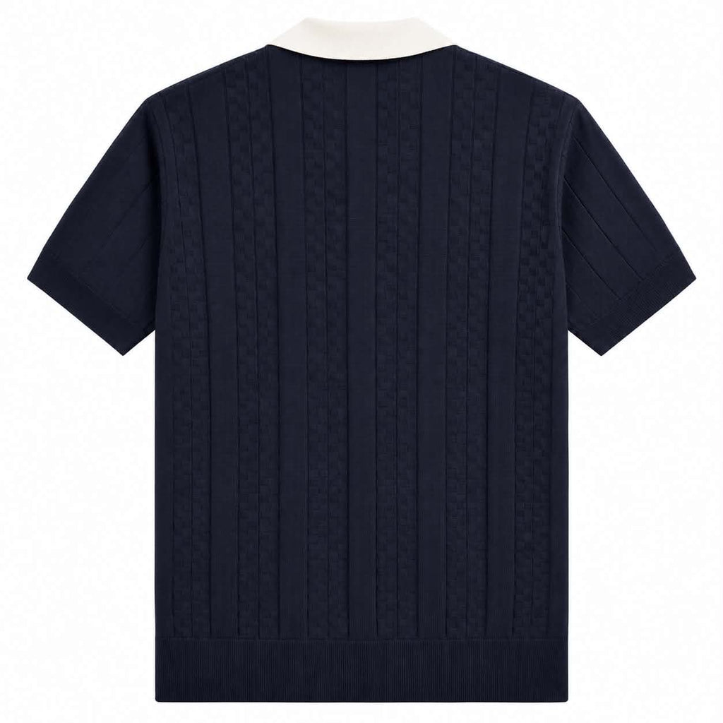 Monaco Knit Zip Polo - Navy
