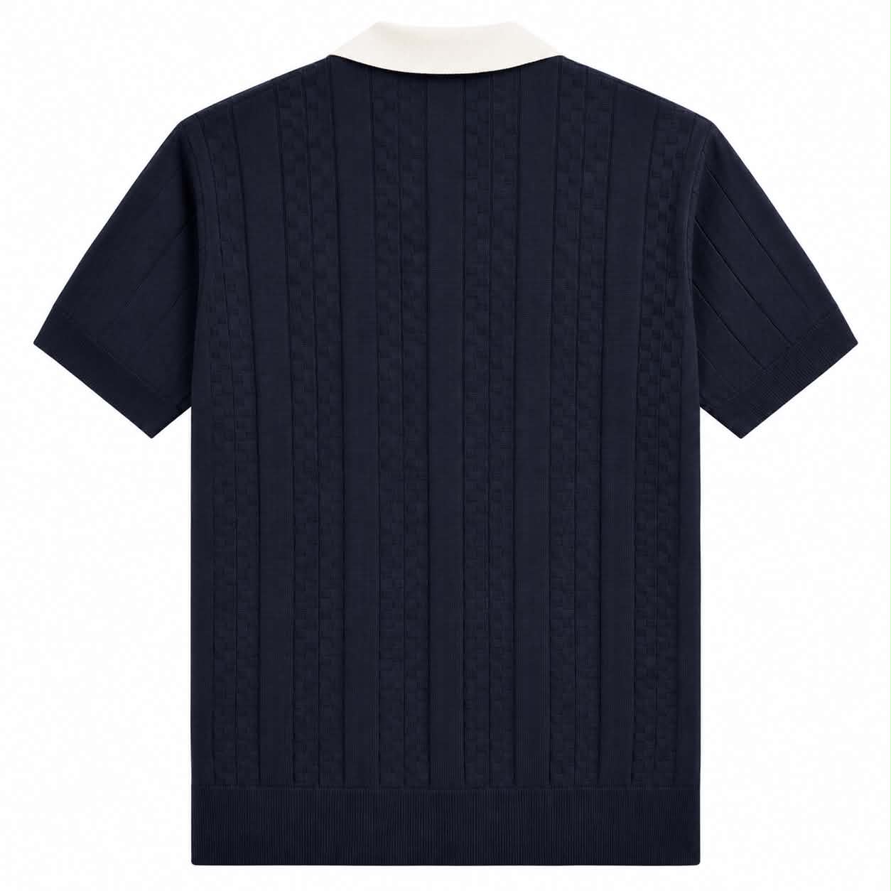 Monaco Knit Zip Polo - Navy