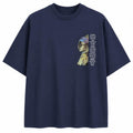 Vintage Scarf Girl Oversized Tee - Navi