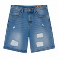 Deep Power Distressed Denim Shorts