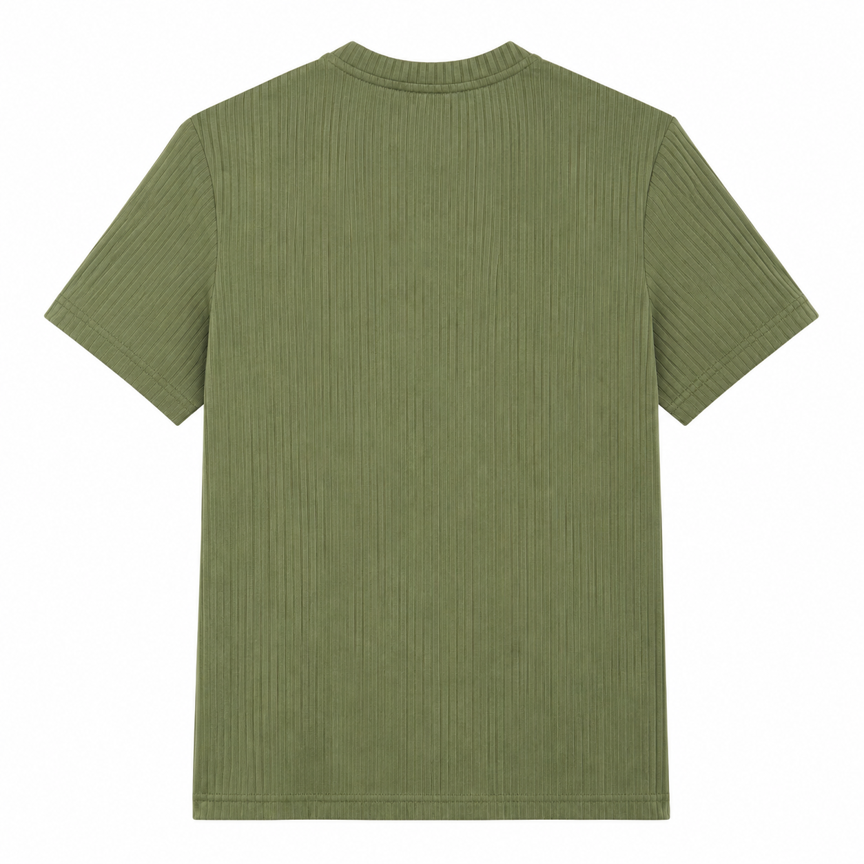 Lacoste Olive Ribbed Knit T-Shirt