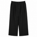 Classic Linen Wide-Leg Pants – Black