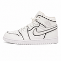 Air Jordan 1 Mid White/Black Outline