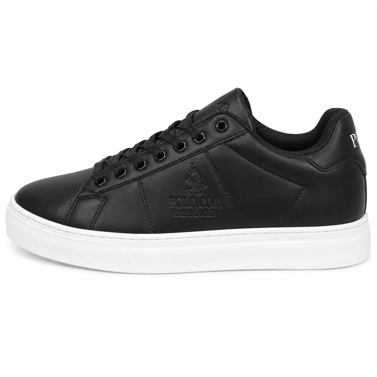 Polo Ralph Lauren Court Leather Sneakers – Black/White