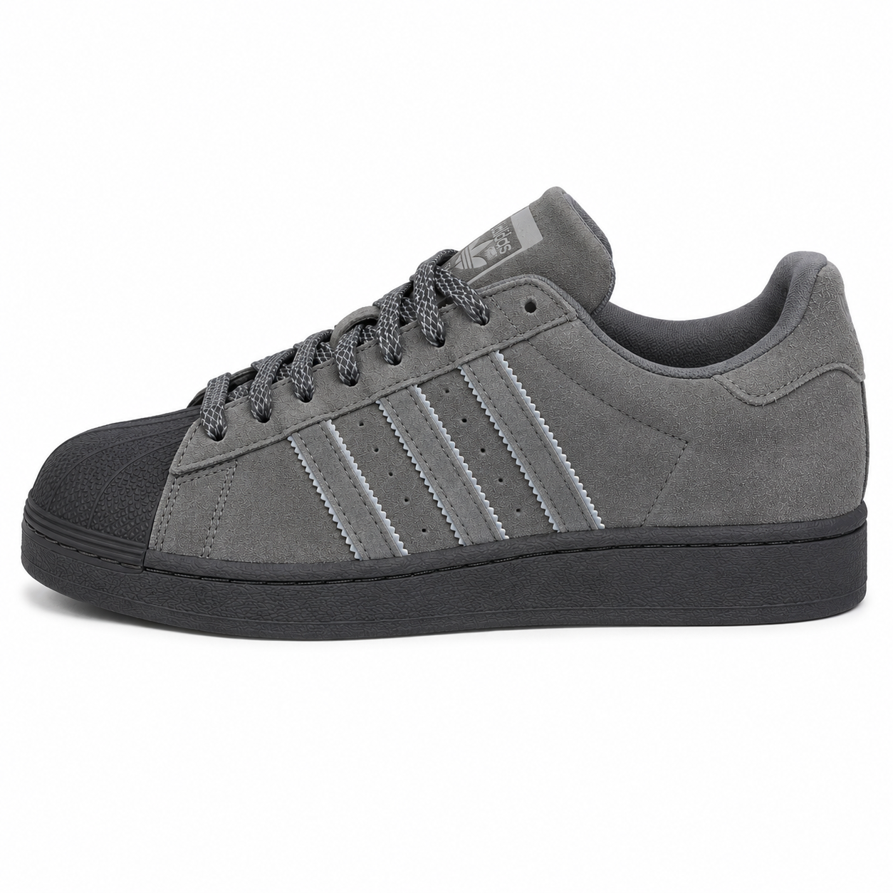 Classic Suede Shell-Toe Sneakers – Grey/Black