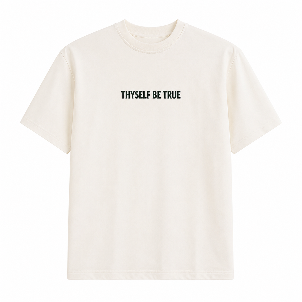 Thyself Be True Graphic T-Shirt – Off White