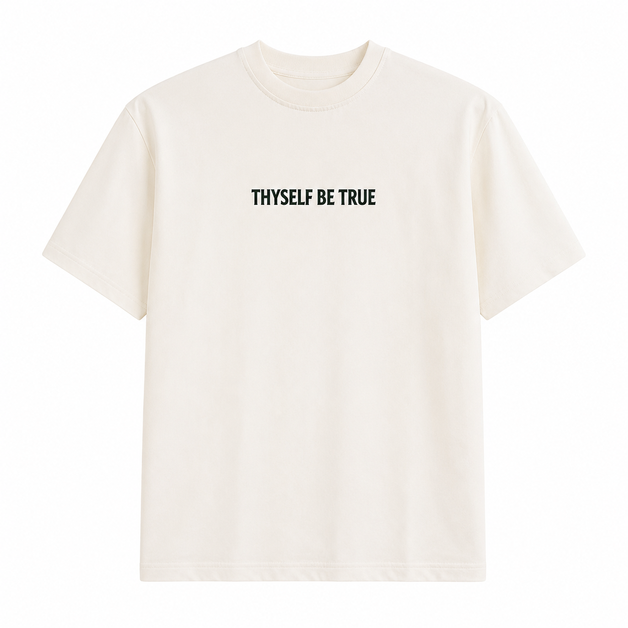 Thyself Be True Graphic T-Shirt – Off White