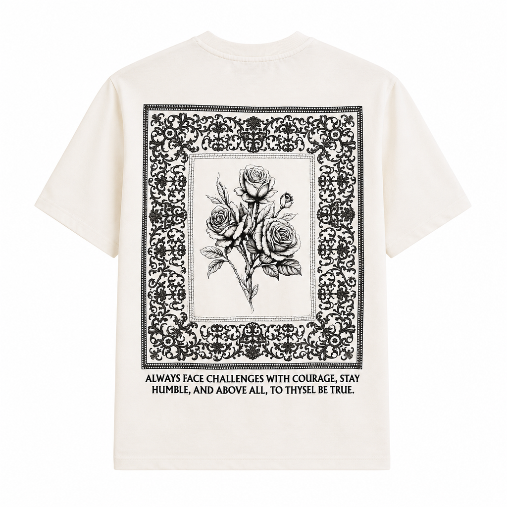 Thyself Be True Graphic T-Shirt – Off White
