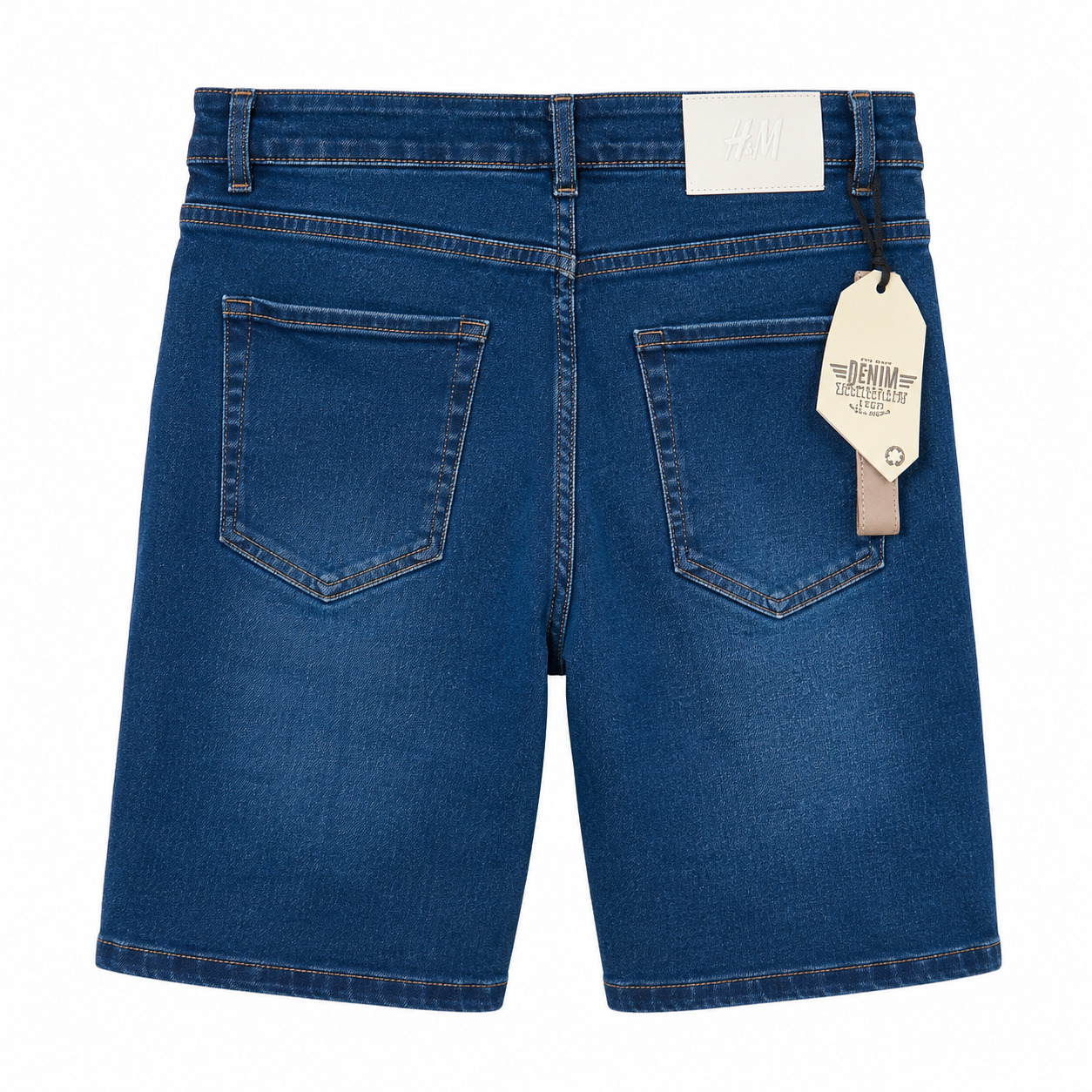 Distressed denim shorts