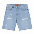 Light Wash Distressed Denim Shorts