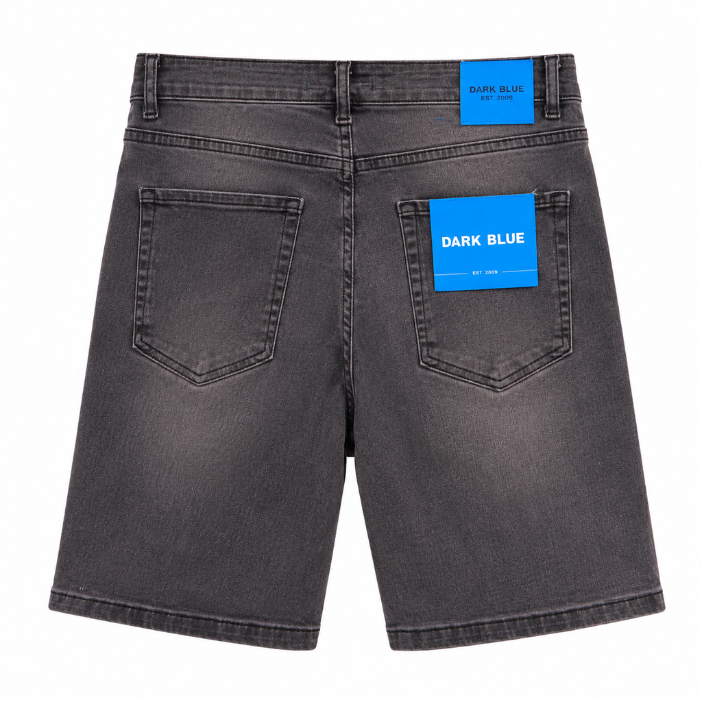 Charcoal Distressed Denim Shorts