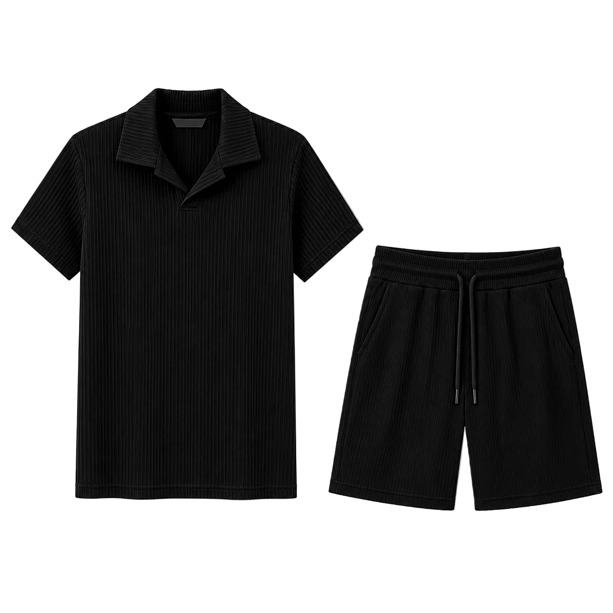 Apex Black Ribbed Set