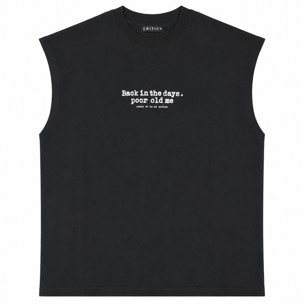 Back in the Days Sleeveless Muscle Tee – Black