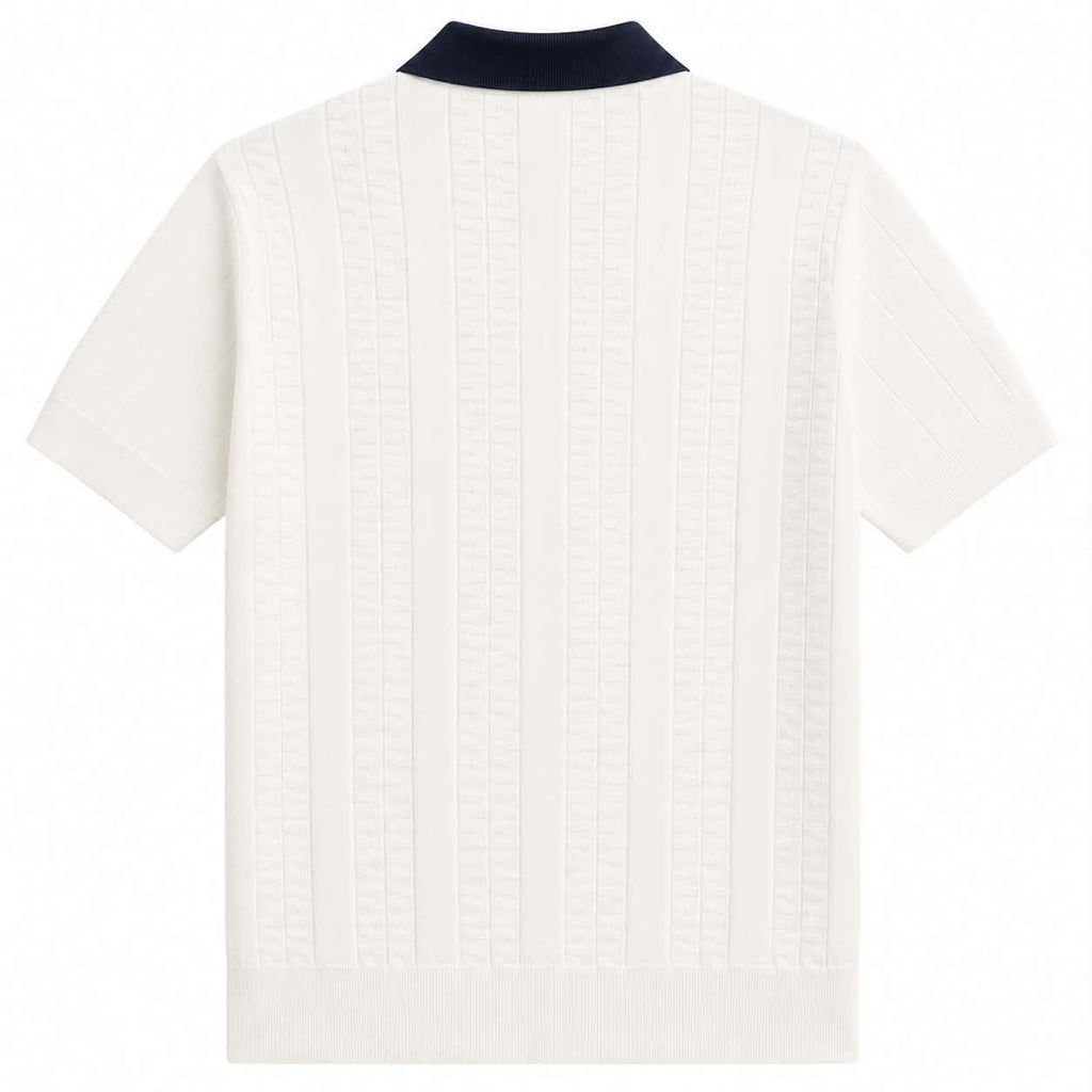 Monaco Knit Zip Polo – White