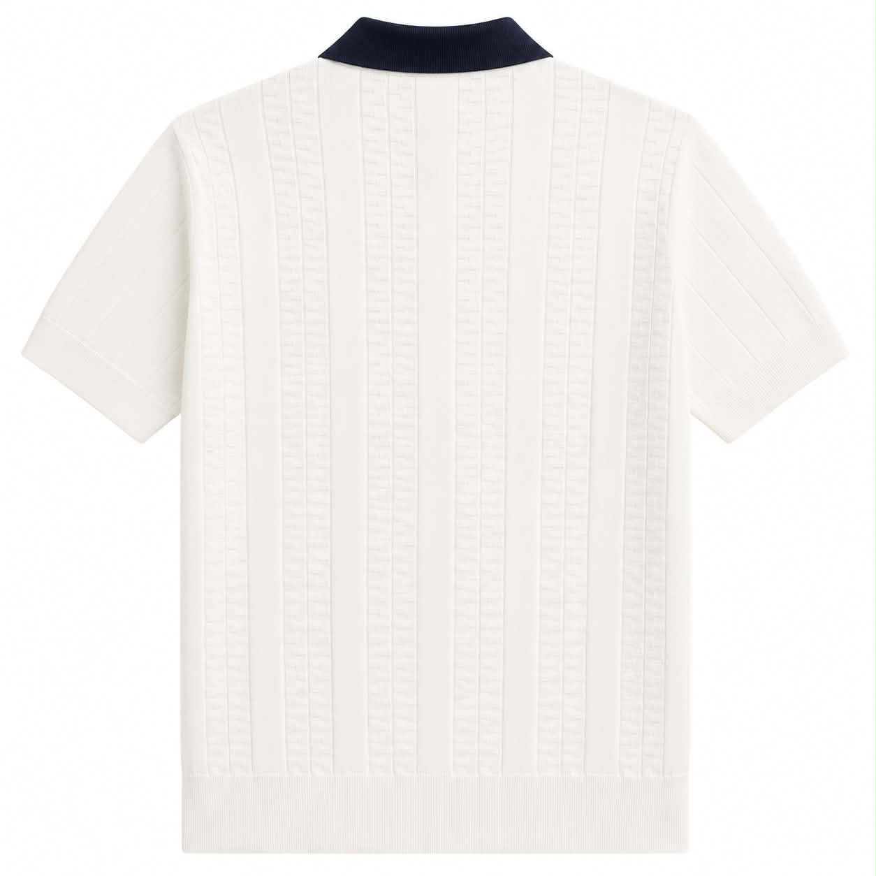 Monaco Knit Zip Polo – White